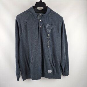 Disney Parks Mens Sweatshirt Gray Snap Collar Pullover 2018 Size XL